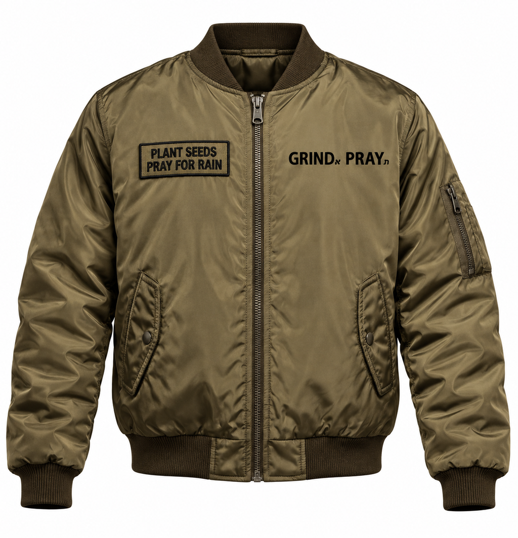 Grind.Pray. Bomber Jacket