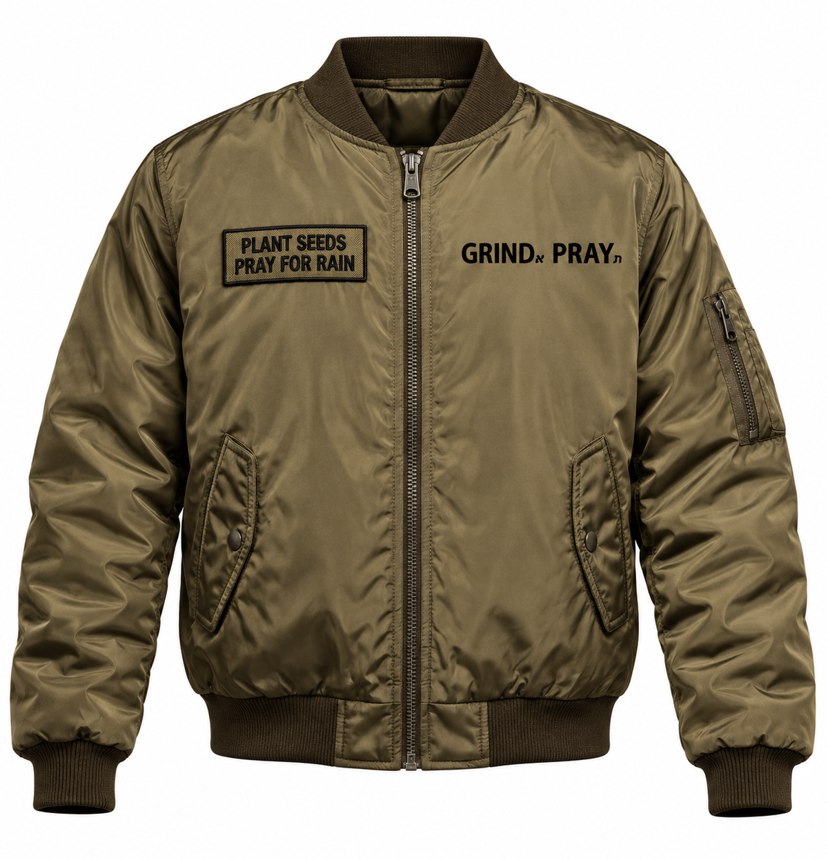 Grind.Pray. Bomber Jacket