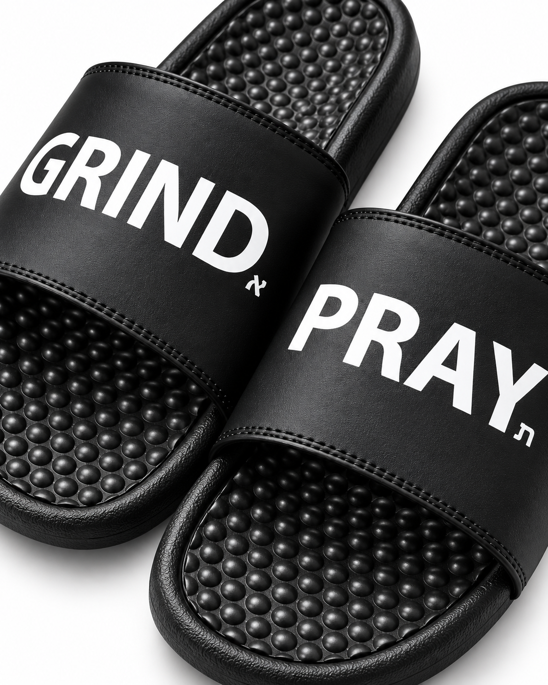 Grind.Pray. slide logo close-up