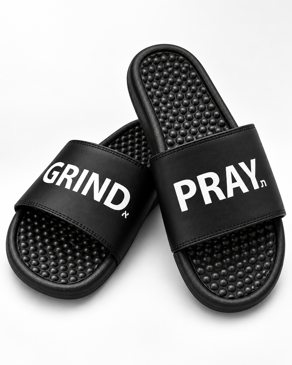 Black Grind.Pray. slides angled view